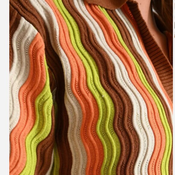 Yllw The Label Button Front Long Cardigan Sweater Short Sleeve. Size L - Picture 5 of 13